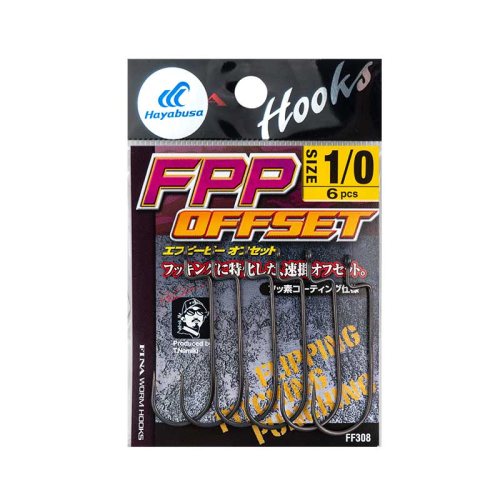 Офсетные крючки Hayabusa FF308 FPP #1/0 тефлон (6)